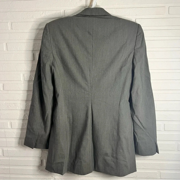 Escada Vintage Gray Button Down Long Wool Pocketed Blazer, Women’s Size 4 - Picture 6 of 10